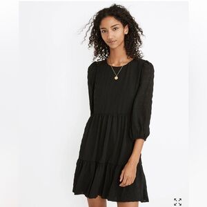 Madewell Puff Sleeve Ruffle-Hem Mini Dress EUC!!